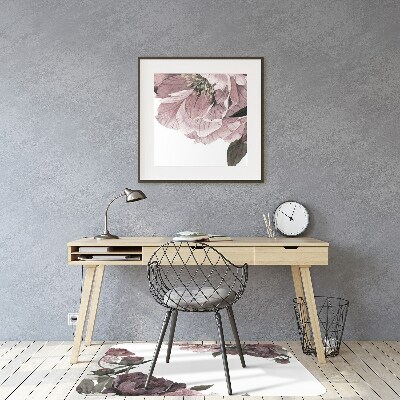 Office chair mat Peonies