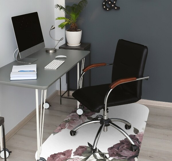 Office chair mat Peonies