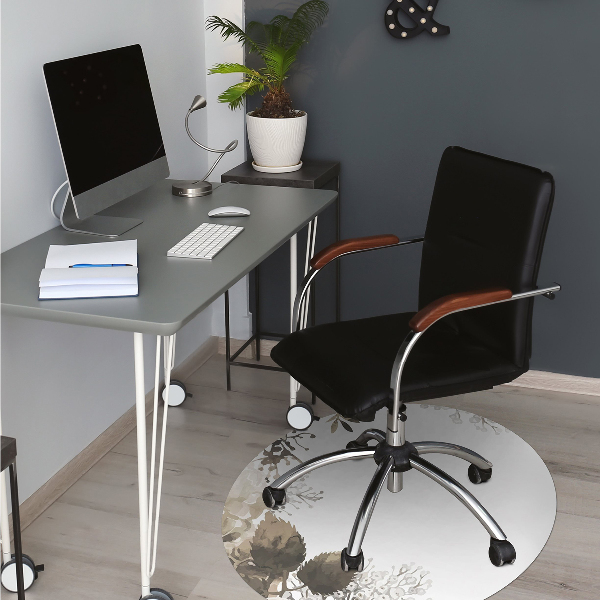 Chair mat floor panels protector Hortense flowers