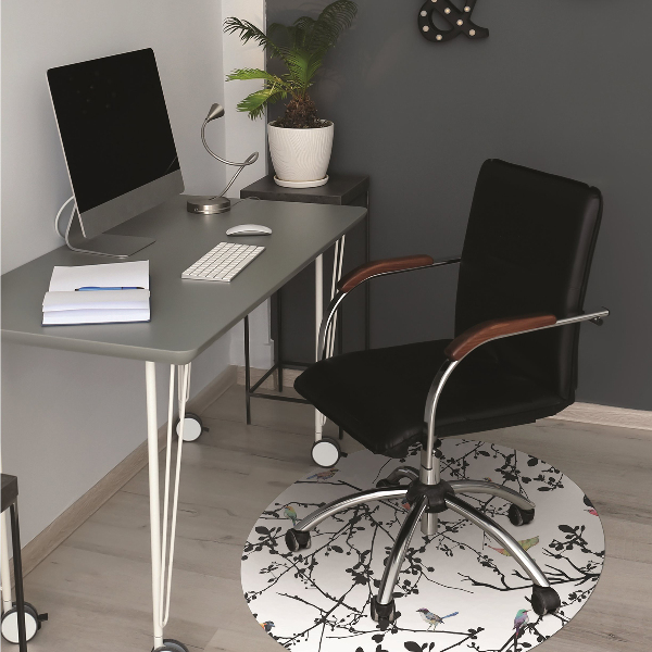 Office chair mat Birds and Branches