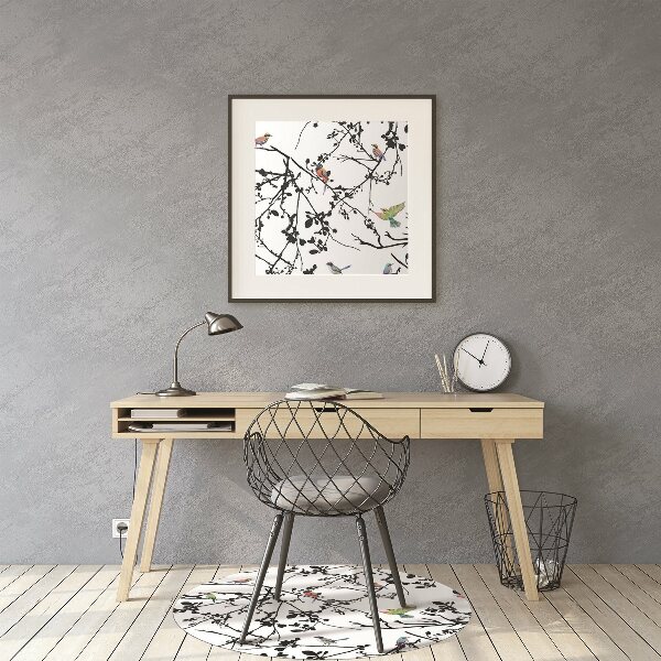 Office chair mat Birds and Branches