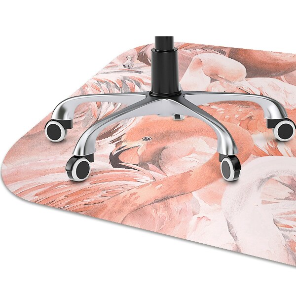 Office chair mat Flamingos