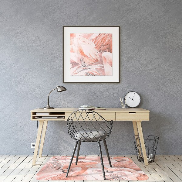 Office chair mat Flamingos
