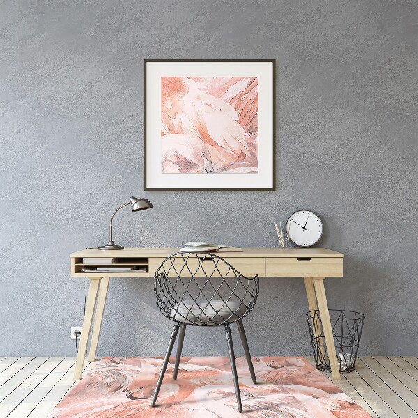Office chair mat Flamingos