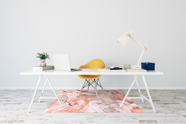 Office chair mat Flamingos