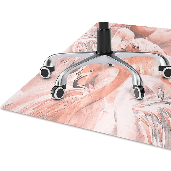 Office chair mat Flamingos