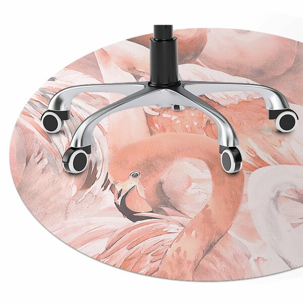Office chair mat Flamingos