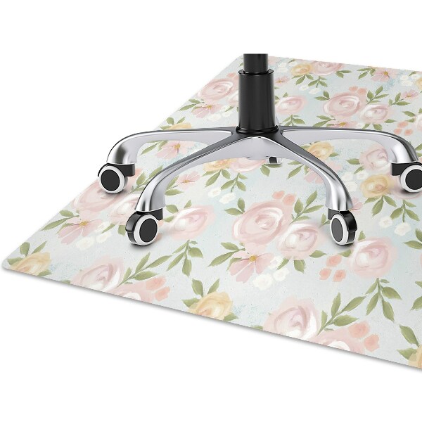 Office chair mat watercolor flowers