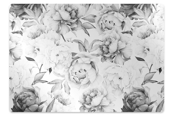 Office chair mat Peonies