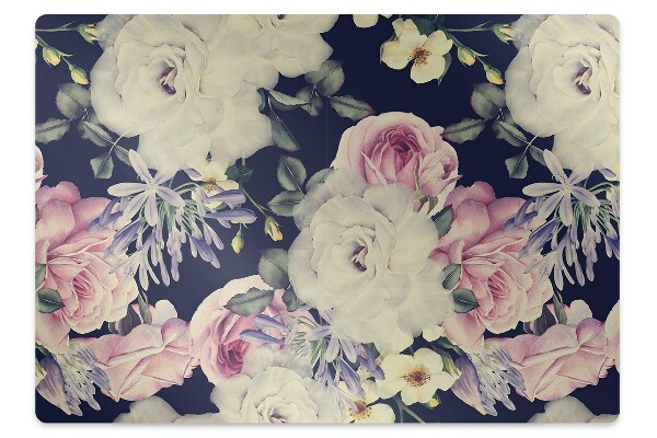 Office chair mat baroque flowers