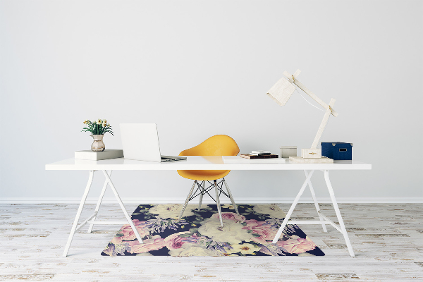 Office chair mat baroque flowers
