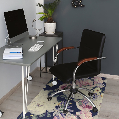 Office chair mat baroque flowers