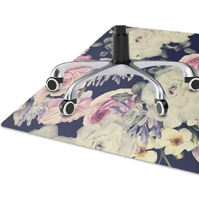 Office chair mat baroque flowers