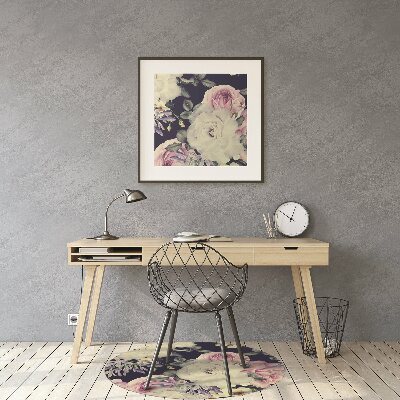 Office chair mat baroque flowers