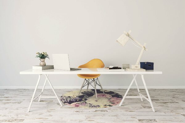 Office chair mat baroque flowers