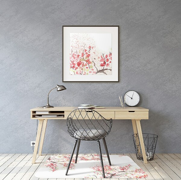 Office chair mat Cherry blossoms