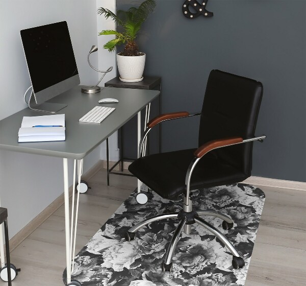 Office chair mat Peonies
