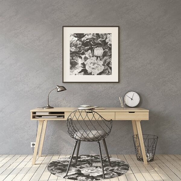 Office chair mat Peonies
