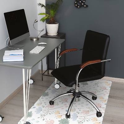 Office chair mat spring flowers