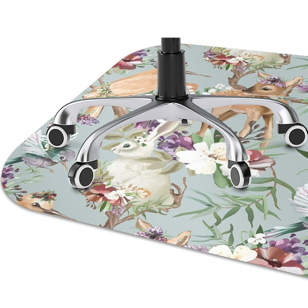 Office chair mat forest animals