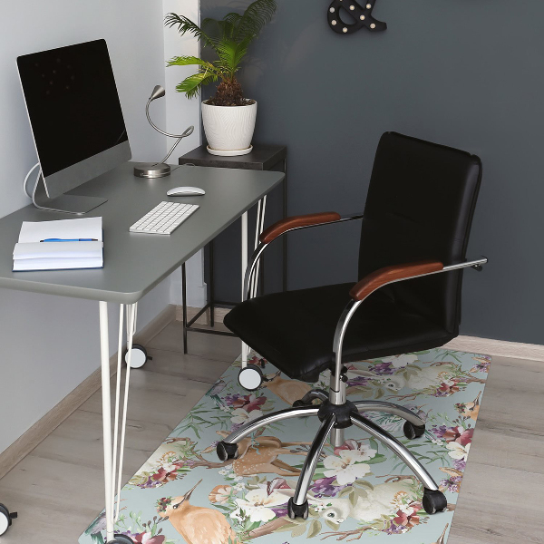 Office chair mat forest animals