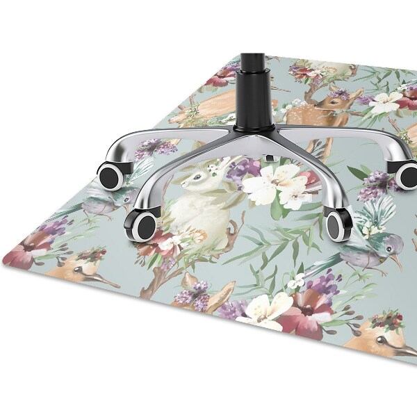 Office chair mat forest animals