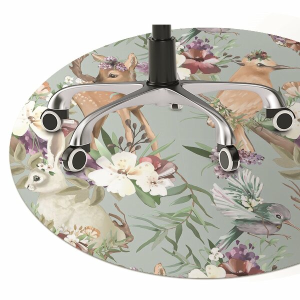 Office chair mat forest animals