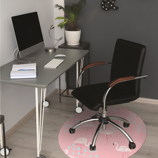 Office chair mat Flamingos