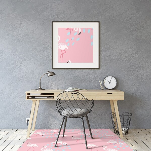 Office chair mat Flamingos