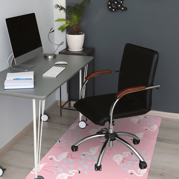 Office chair mat Flamingos