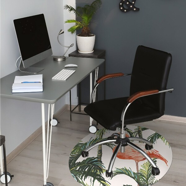 Office chair mat Flamingos