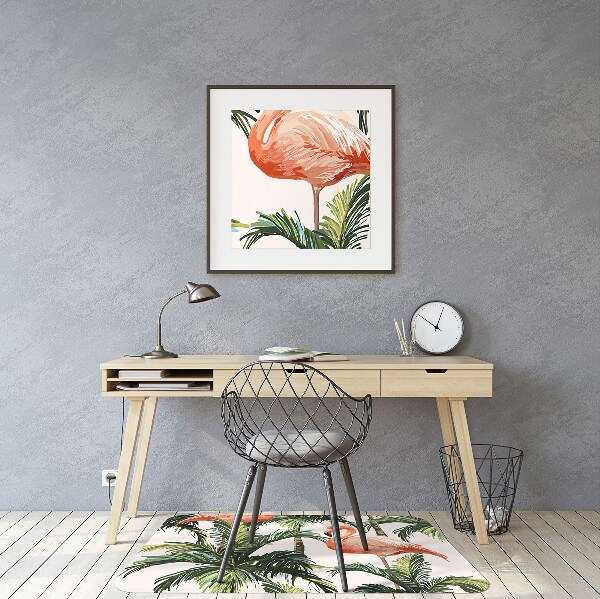 Office chair mat Flamingos