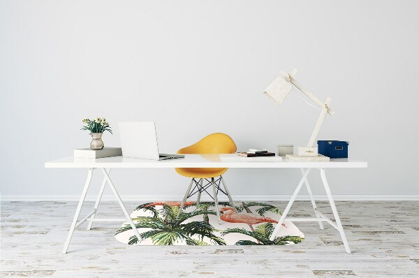 Office chair mat Flamingos
