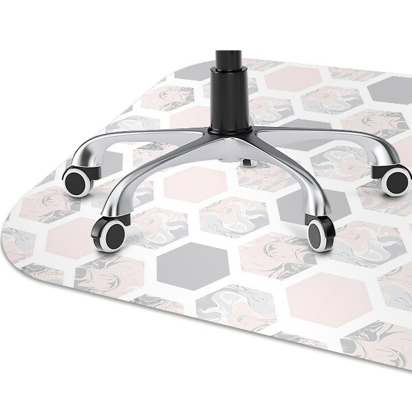 Office chair floor protector hexagons
