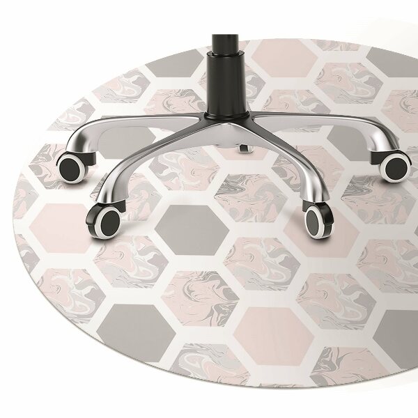 Office chair floor protector hexagons