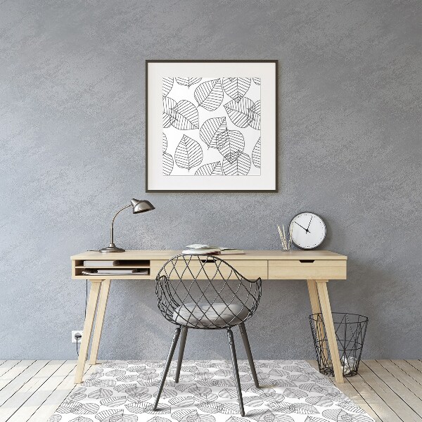 Desk chair mat leaves pattern