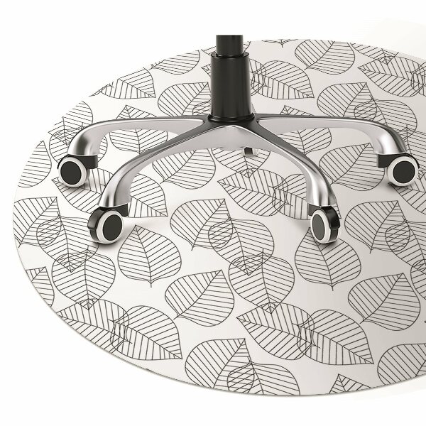 Desk chair mat leaves pattern