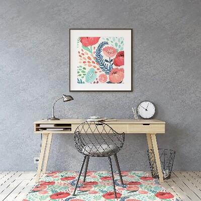 Office chair mat Poppies