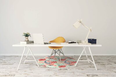 Office chair mat Poppies