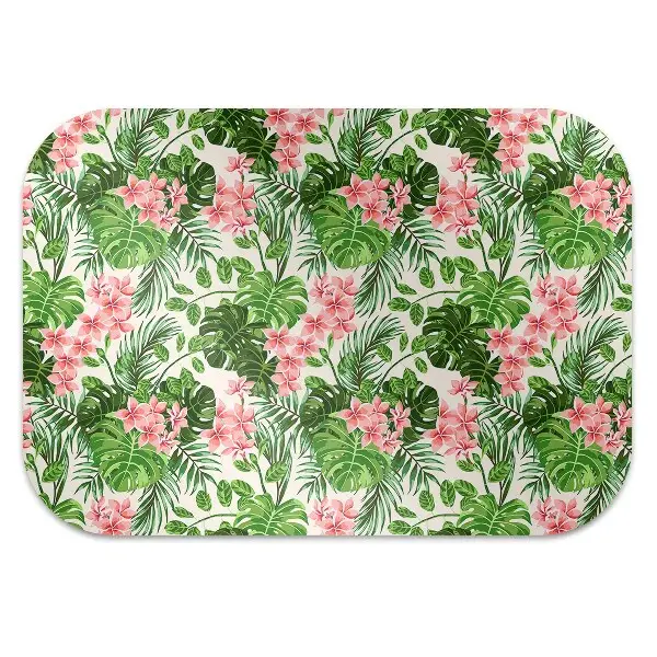 Office chair mat hibiscus