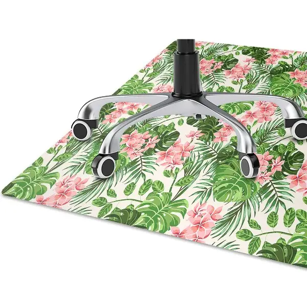 Office chair mat hibiscus