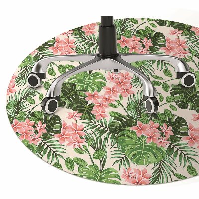 Office chair mat hibiscus