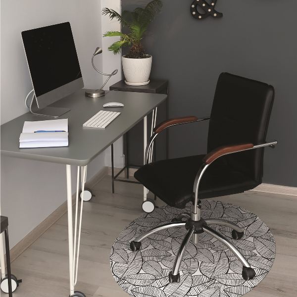 Office chair mat tropical pattern