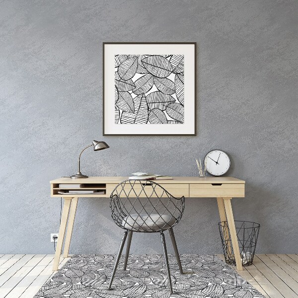 Office chair mat tropical pattern