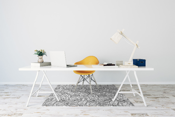 Office chair mat tropical pattern