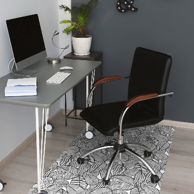 Office chair mat tropical pattern