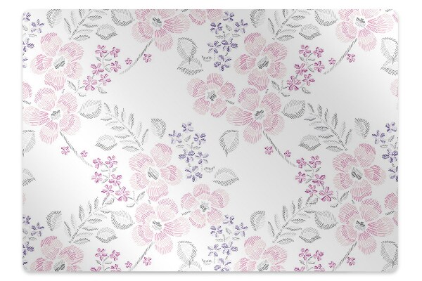 Desk chair mat floral pattern