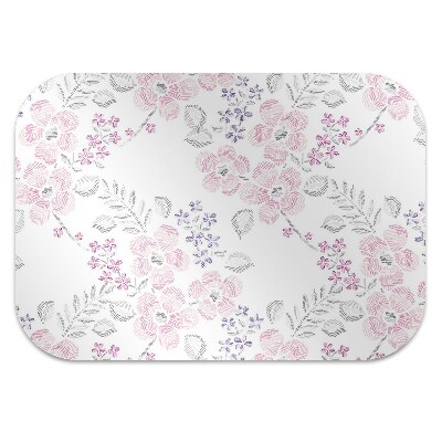 Desk chair mat floral pattern