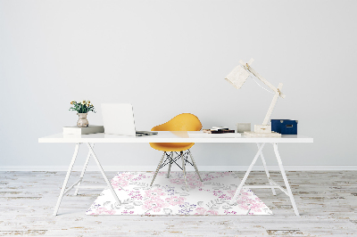 Desk chair mat floral pattern