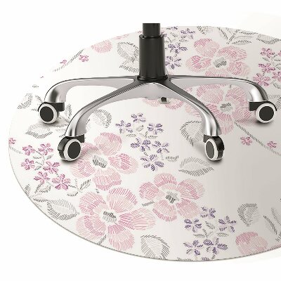 Desk chair mat floral pattern